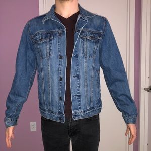 Medium blue jean jacket. Worn once